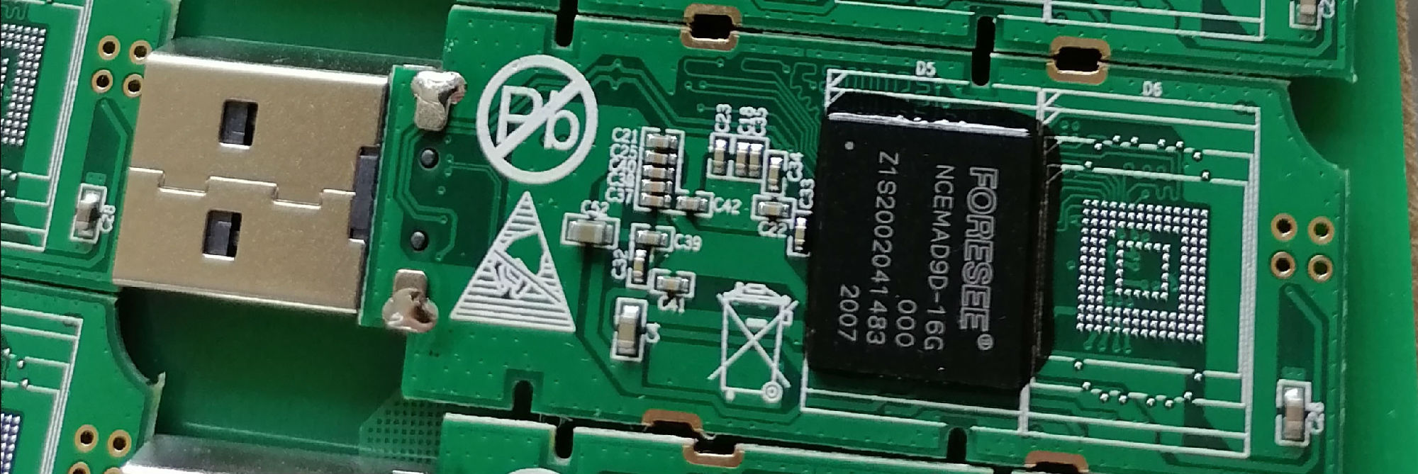 電腦U盤內存芯片與PCB板的粘接加固用底部填充膠案例